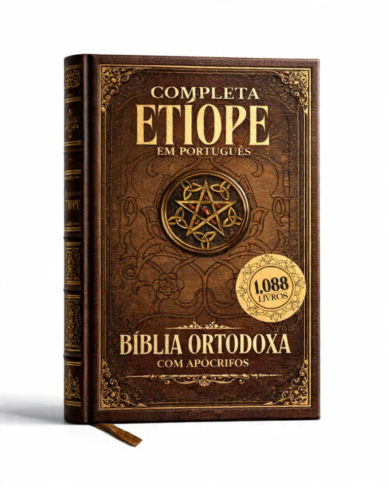 Biblioteca Lumen Mockup que simula capa original da bíblia ortodoxa etíope