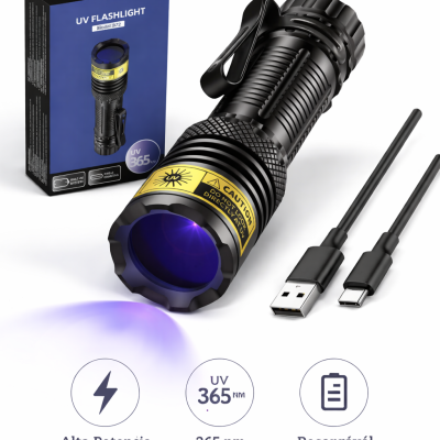Lanterna UV 365nm: Detecção Mineral e Investigação